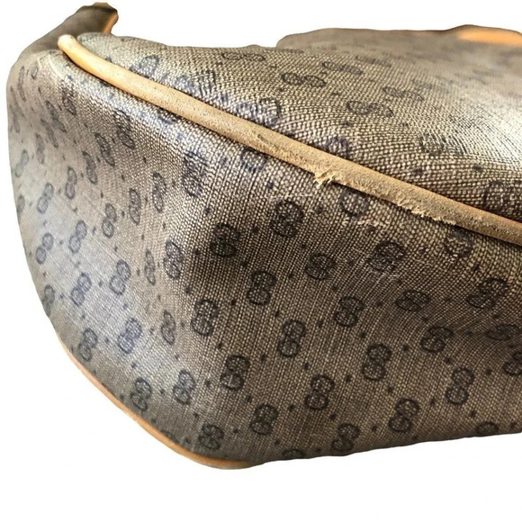 Vintage 90s Gucci GG Brown Leather Shoulder Bag 15" X 9" Crossbody Guccissima - Picture 8 of 16